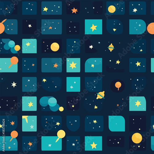 Expansive artistic multiverse - Abstract Universe Seamless Pattern

