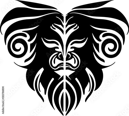 Vector logo with a black and white lion. photo