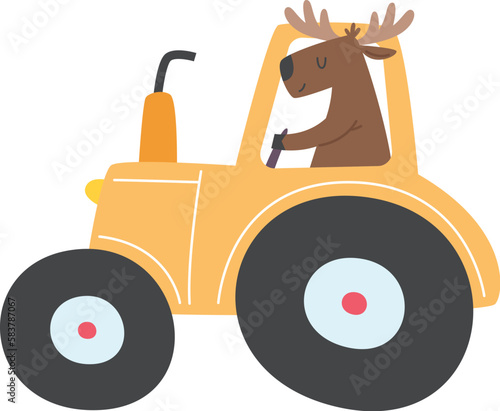 Deer in tractor
