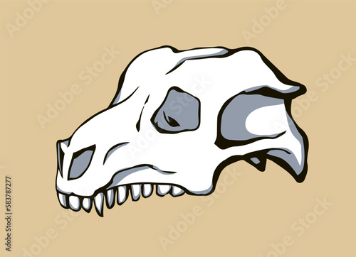 Bones and skull of a horse. Vector drawing