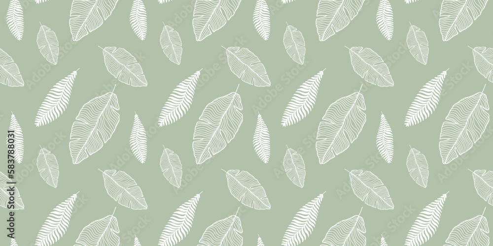 Minimalistic green vector seamless pattern with white feathers for textile, print, covers, backgrounds, postcards, wrapping paper Minimalistic green vector seamless pattern with white feathers for textile, print, covers, backgrounds, postcards, wrapping paper