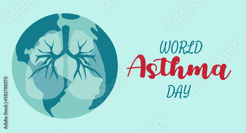 World Asthma Day. Holiday concept. Template for background, banner, card, and poster with text inscription. Vector EPS10 illustration.