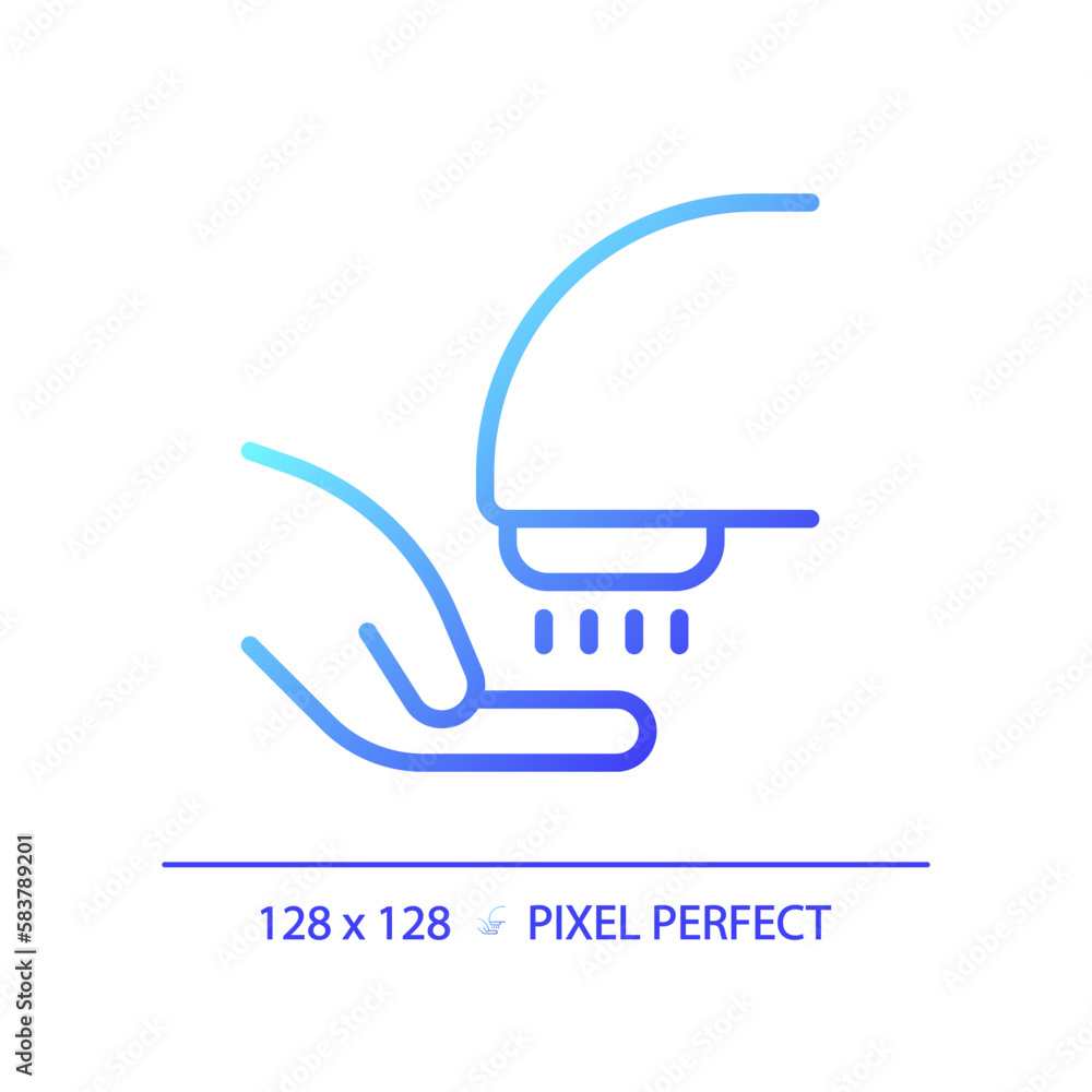 Hand dryer pixel perfect gradient linear vector icon. Contactless technology for public toilet. Hot air in restroom. Thin line color symbol. Modern style pictogram. Vector isolated outline drawing Hand dryer pixel perfect gradient linear vector icon. Contactless technology for public toilet. Hot air in restroom. Thin line color symbol. Modern style pictogram. Vector isolated outline drawing