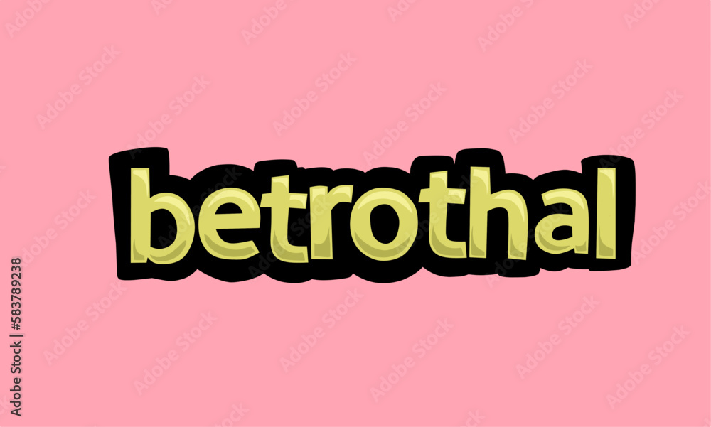 betrothal writing vector design on a pink background