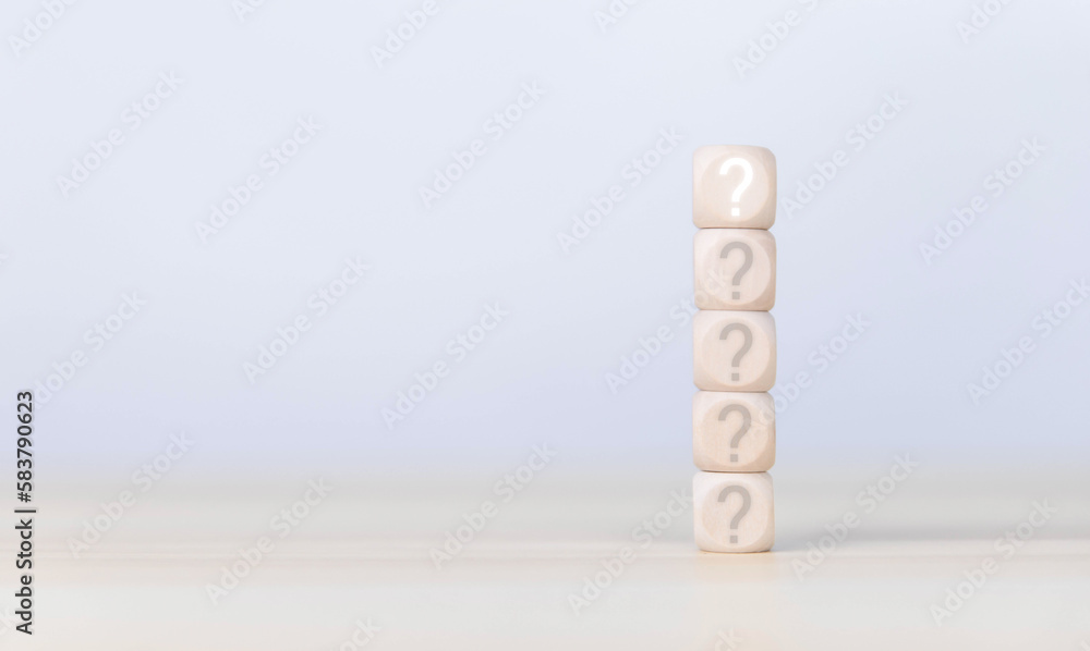 The wooden cube block shows a question mark icon.
The wooden cube block shows a question mark icon.