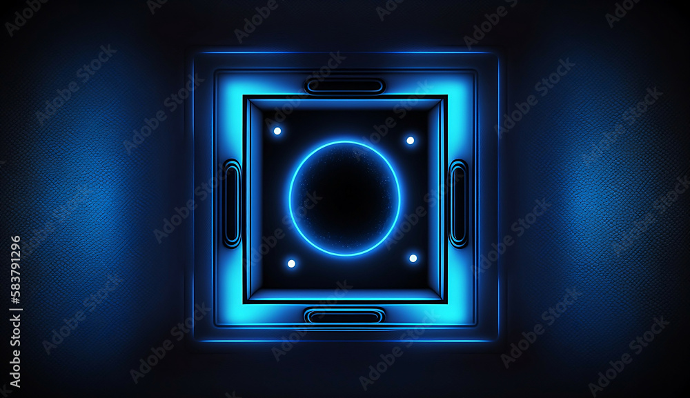 Abstract blue neon lines background new quality universal colorful technology stock image illustration design, generative ai Abstract blue neon lines background new quality universal colorful technology stock image illustration design, generative ai
