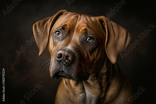 Broholmer Dog on Dark Background - Majestic and Loyal Giant Breed