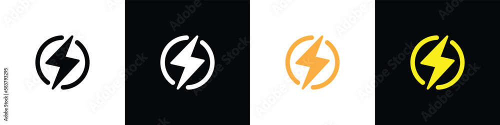 lightning bolt icon set. thunderbolt icon. flash lightning icon. electric power icon symbol sign collections, vector illustration lightning bolt icon set. thunderbolt icon. flash lightning icon. electric power icon symbol sign collections, vector illustration