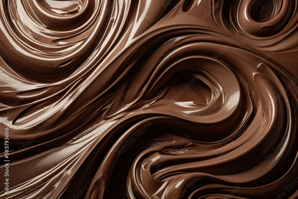 Chocolate texture. chocolate swirl. generative ai	