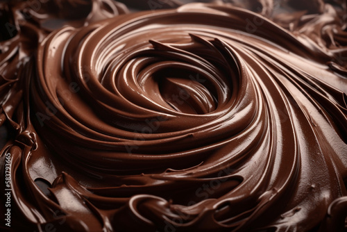 Chocolate texture. chocolate swirl. generative ai 