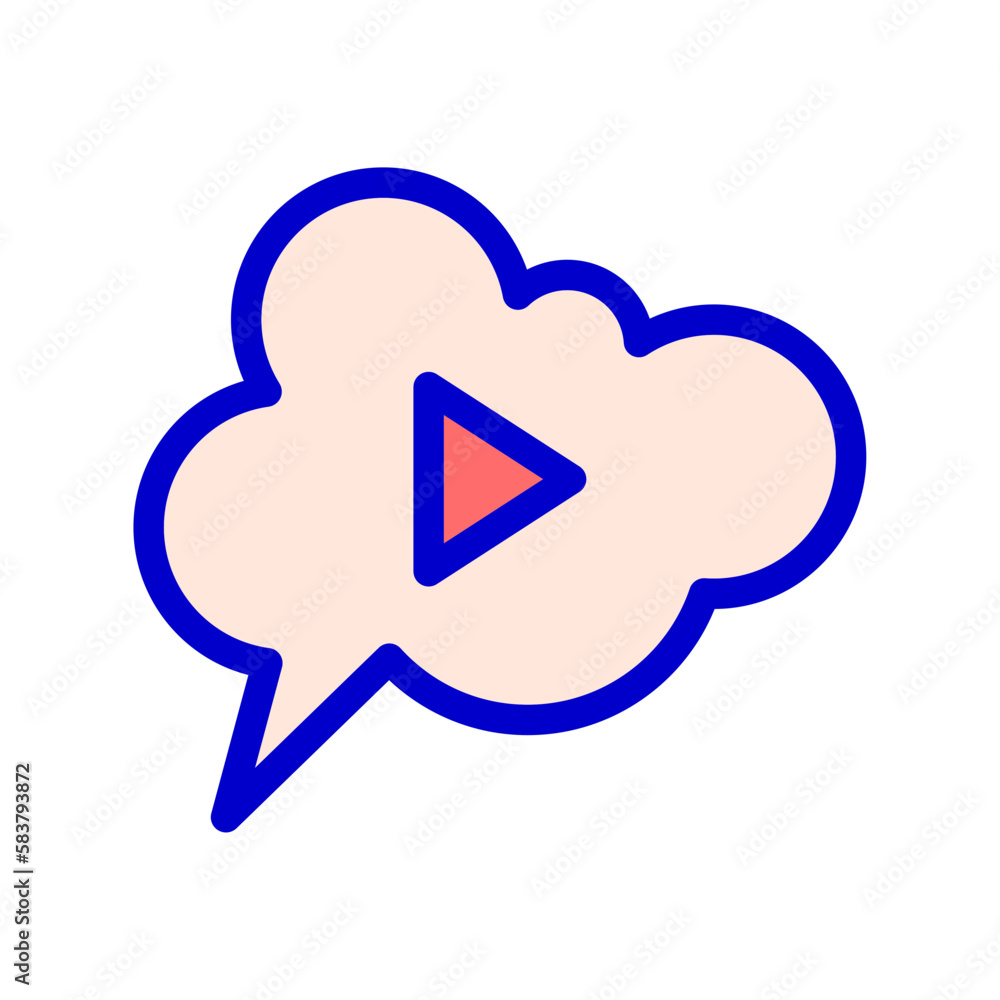 icon chat, cloud, video streaming. editable file and color icon chat, cloud, video streaming. editable file and color