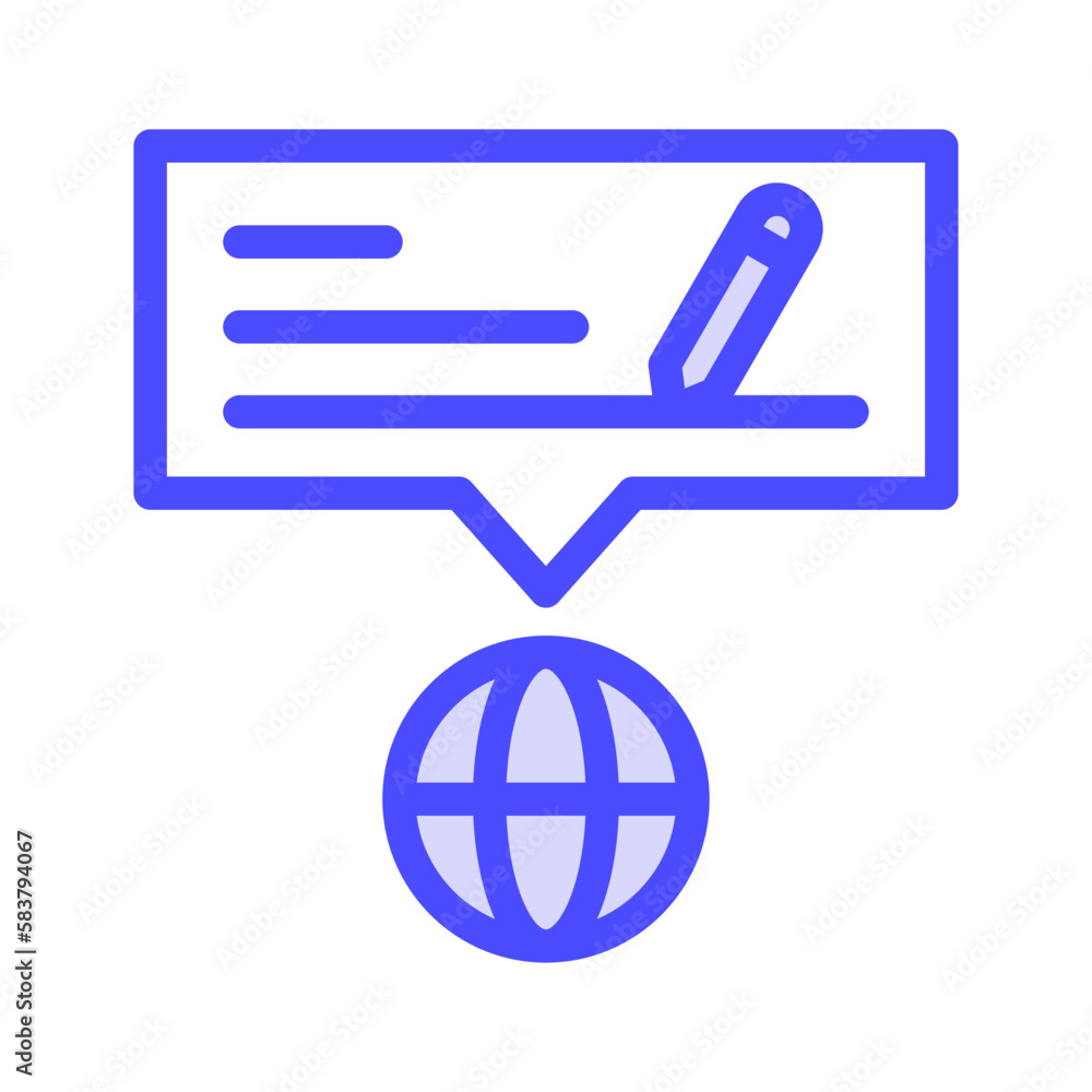 Icon Copywriting and Blogging. editable file and color, vector icon illustration