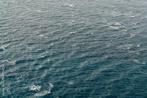 The surface of the blue sea from above. Endless sea. Waves.