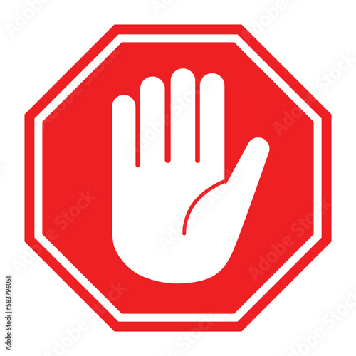 red stop octagonal hand sign