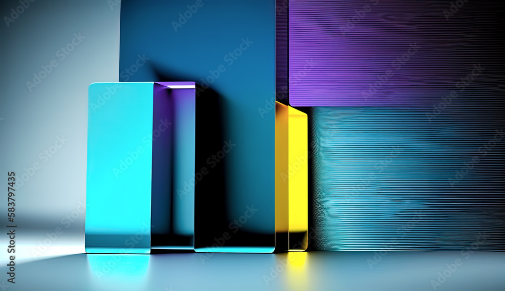 3D Abstract Modern Classic Minimalistic Background with Slice Technology, Gradient design element for backgrounds, banners, wallpapers, posters and covers. Generative AI