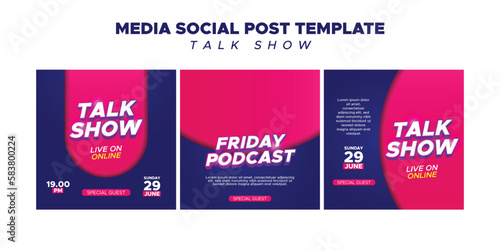 Podcast, social media post template.