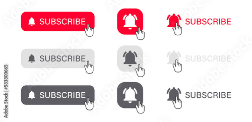 Set of subscribe button for social media