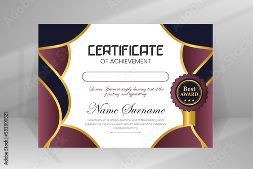 Appreciation and Achievement Modern Certificate Template Design