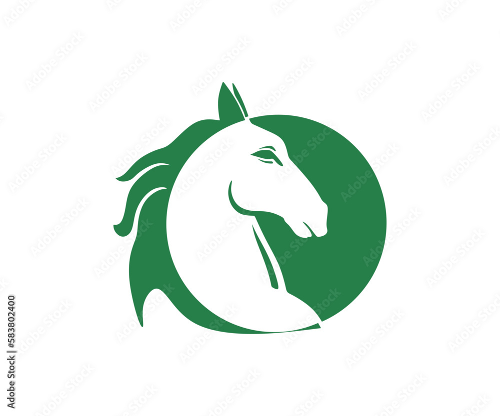 Obraz premium HORSE HEAD LOGO, silhouette of big strong horse vector illustrations