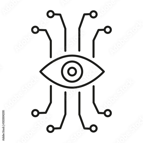 Eye communication icon. Digital technology. Digital vision. Cyber security concept. Vector illustration.