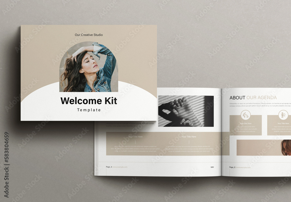 Welcome Kit Template Landscape Stock Template | Adobe Stock