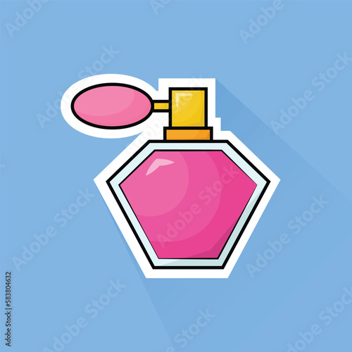 Illustration of Love Perfume in Flat Design