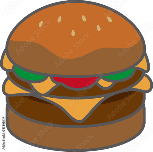 ダブルハンバーガーのイラスト