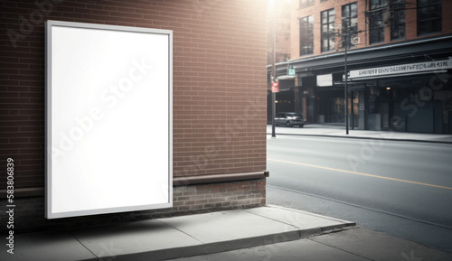 blank billboard clean photography  brick wall