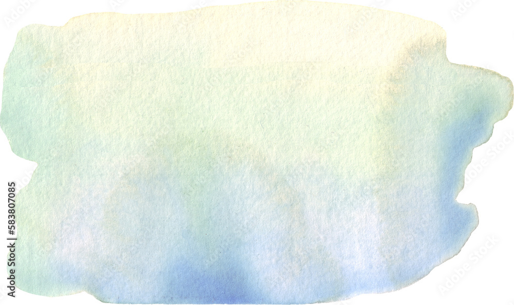 Watercolor yellow, green, and blue background. Hand-painting	
