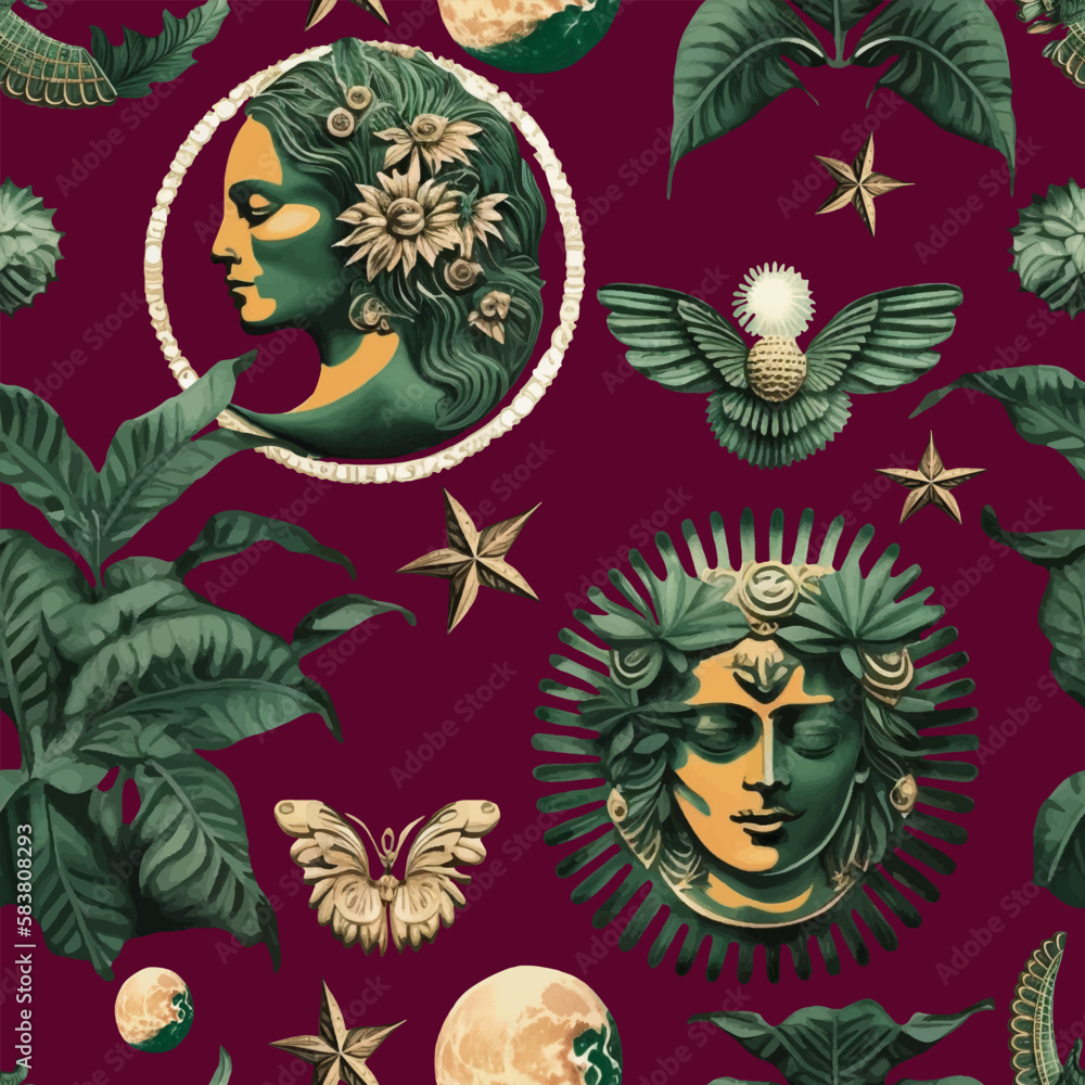 Seamless pattern with baroque damask design, rocco style bird and swirls elements . Luxury texture for wallpapers, backgrounds and page fill. For your design, printing on prints. textiles, sportswear Seamless pattern with baroque damask design, rocco style bird and swirls elements . Luxury texture for wallpapers, backgrounds and page fill. For your design, printing on prints. textiles, sportswear