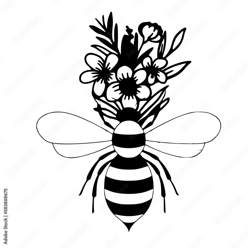 Flower Bee svg, Floral Bee svg file, Save the Bees svg, Bee Kind, Bee