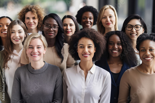 Empowering Women in Workplace: Celebrating International Women's Day with Diversity Equity Inclusivity in the Industry with Multiracial Female. Generative AI
