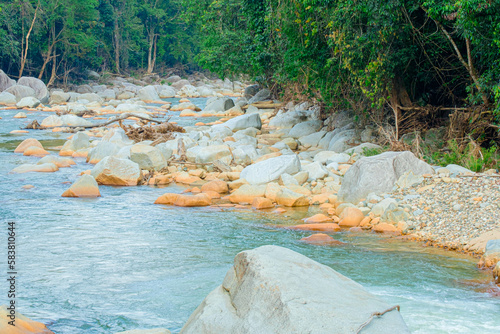 River streams in the forest in Hutan Lipur Belukar Bukit, Kuala Berang, Terengganu, Malaysia. photo