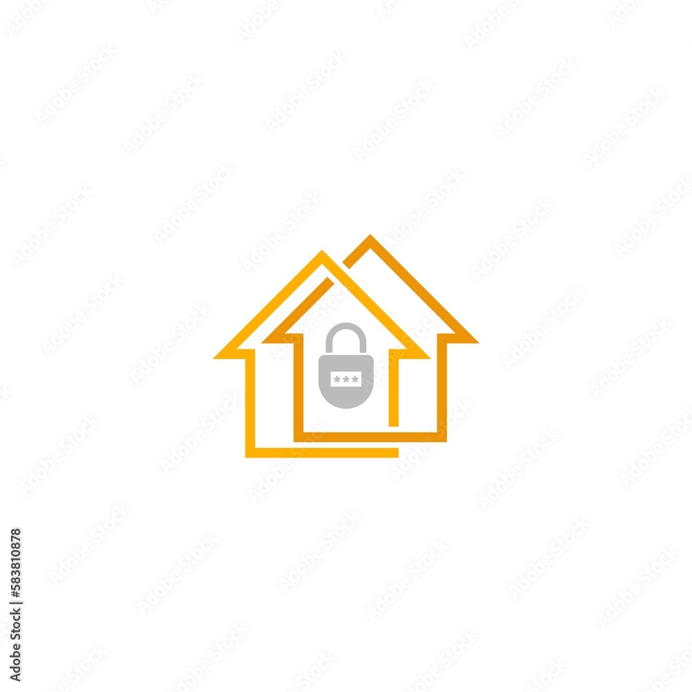Home security logo design template isolated on white background Home security logo design template isolated on white background