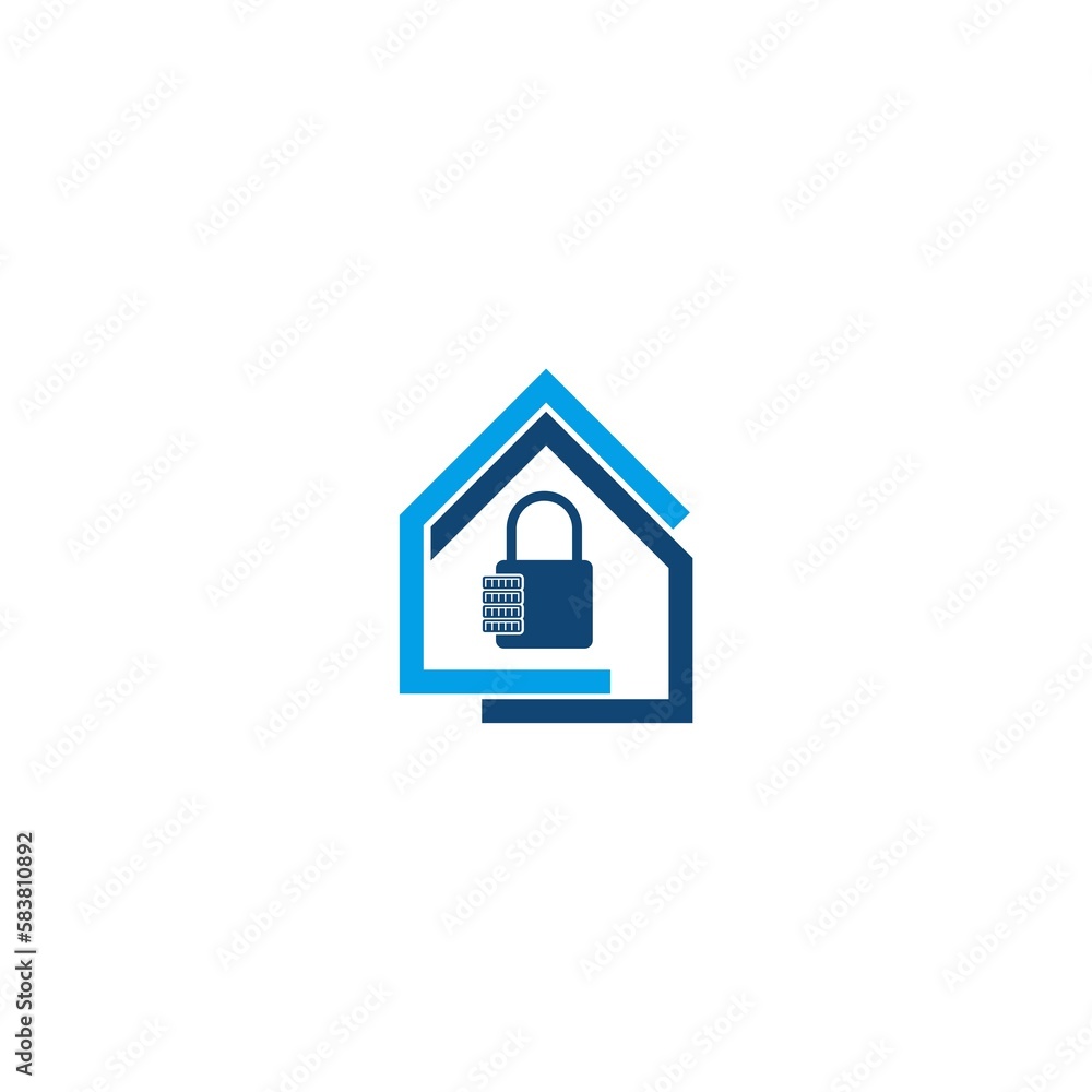 Home security logo design template isolated on white background Home security logo design template isolated on white background