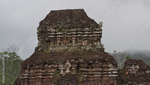 The temple complex of the Chăm Pa people in My Son (Mỹ Sơn or Bhadreshvara), Vietnam. The temple is a UNESCO World Heritage Site and is known for its architecture, of Chăm Pa culture and religion photo