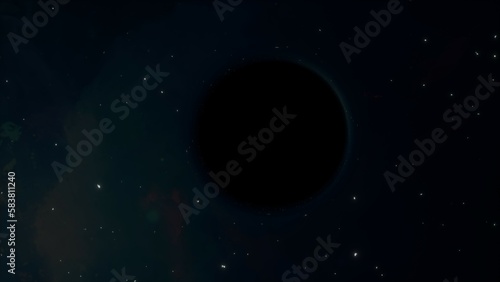 Fototapeta Naklejka Na Ścianę i Meble -  宇宙空間に浮かぶ天体ブラックホール