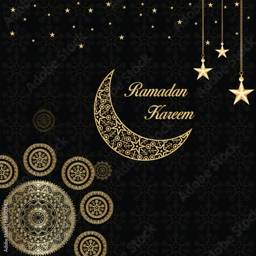 Ramadan Kareem Islamic Greeting Card Background Vector Illustration