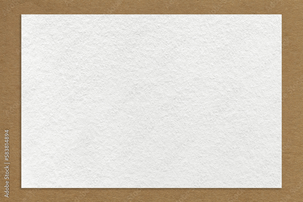 Texture of craft white color paper background with brown border, macro. Structure of vintage dense kraft cardboard Texture of craft white color paper background with brown border, macro. Structure of vintage dense kraft cardboard