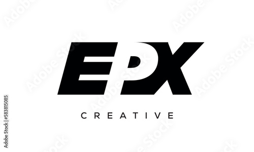 EPX letters negative space logo design. creative typography monogram vector 