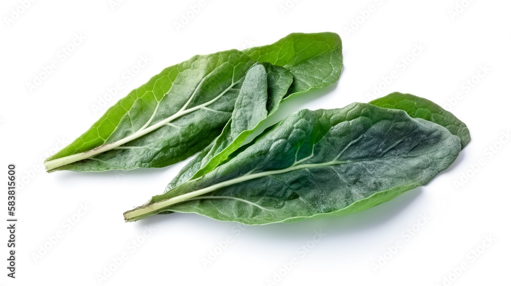Fototapeta premium spinachs. Fresh vegetables isolated on white background. Healthy food concept. Generative AI
