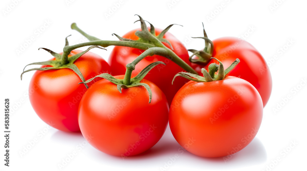 Tomato. Fresh vegetables isolated on white background. Healthy food concept. Generative AI Tomato. Fresh vegetables isolated on white background. Healthy food concept. Generative AI