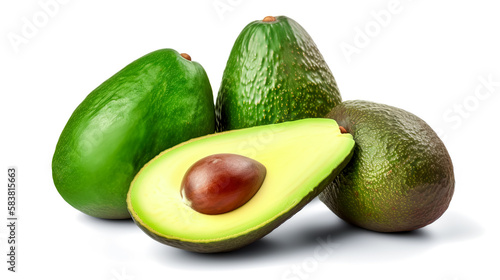 avocados. Fresh vegetables isolated on white background. Healthy food concept. Generative AI