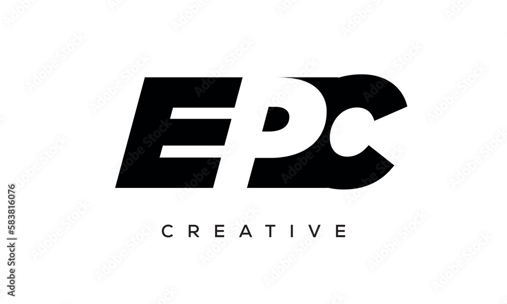 EPC letters negative space logo design. creative typography monogram vector EPC letters negative space logo design. creative typography monogram vector