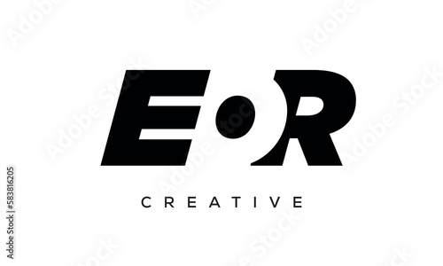 EOR letters negative space logo design. creative typography monogram vector	 photo