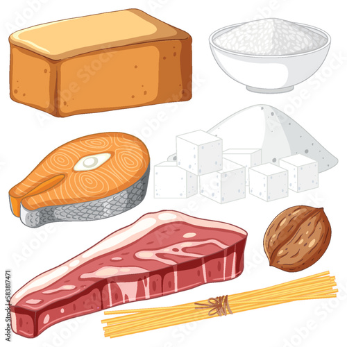 Set of mix food