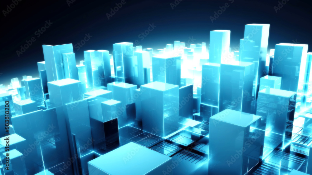 Modern hi-tech, science, futuristic technology concept. Abstract digital high tech city design Background. Generative AI