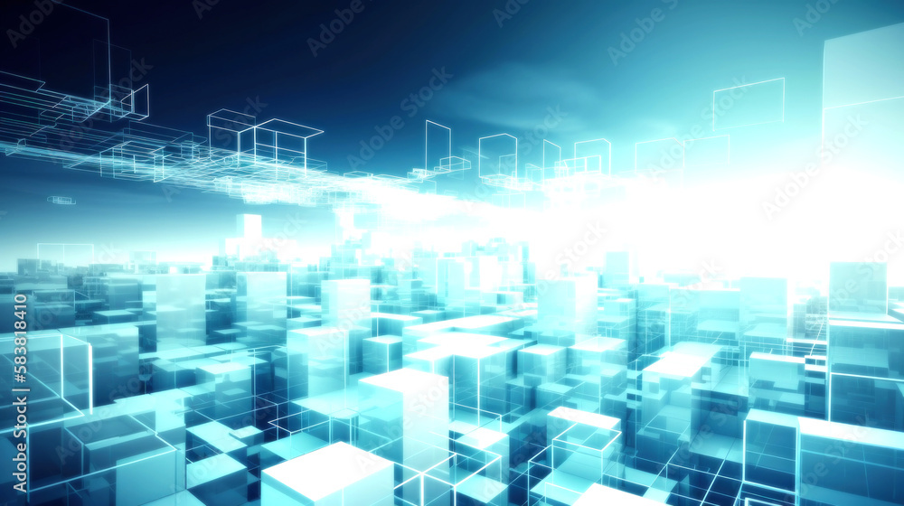Modern hi-tech, science, futuristic technology concept. Abstract digital high tech city design Background. Generative AI Modern hi-tech, science, futuristic technology concept. Abstract digital high tech city design Background. Generative AI