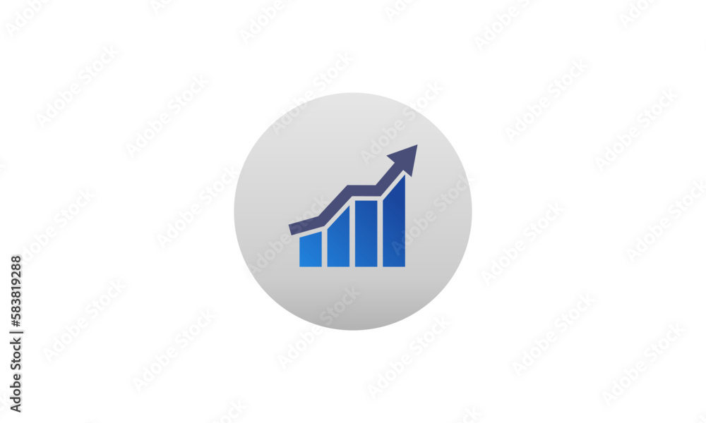 growth bar graph icon, Up arrow logo. Business Chart concept Vector illustration growth bar graph icon, Up arrow logo. Business Chart concept Vector illustration