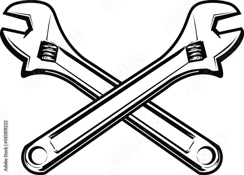 wrench and screwdriver vector image illustrations